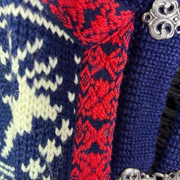 Dale of Norway sweater men's Medium unisex cardigan reindeer fair isle‎ grandpa - Picture 8 of 13